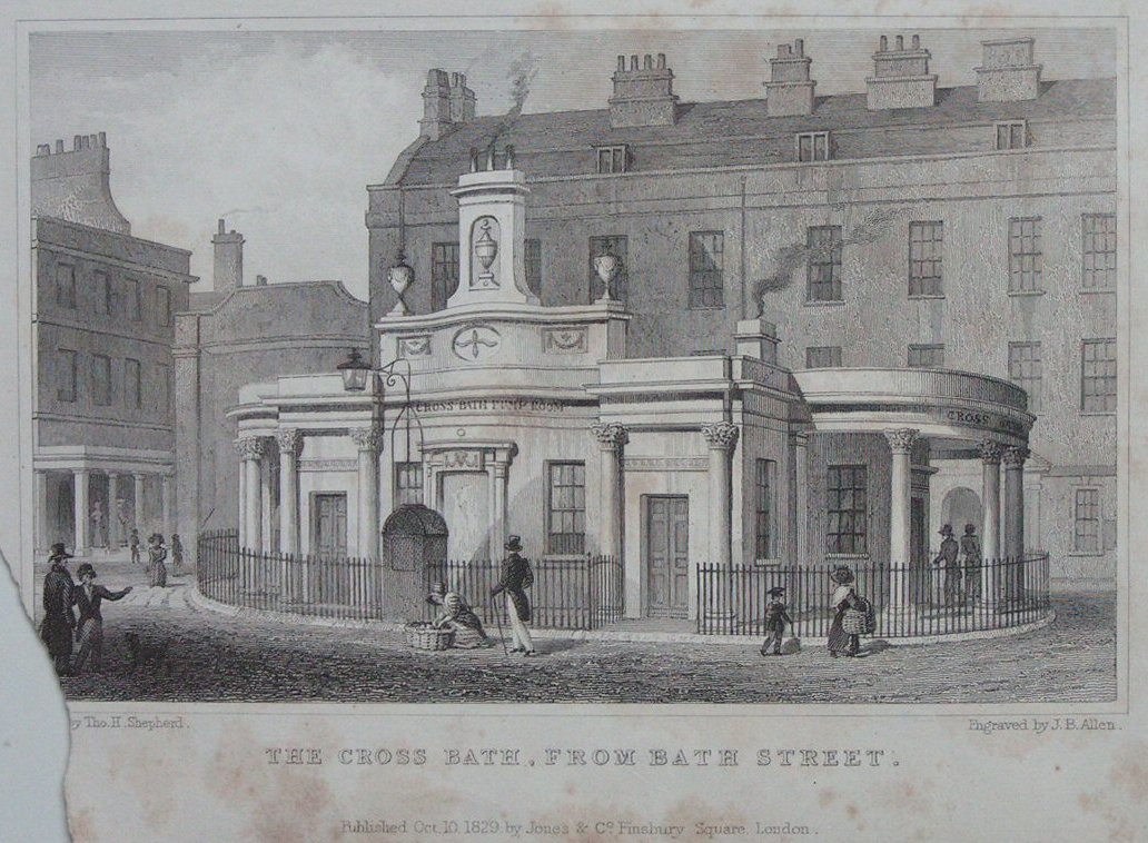 Print - The Cross Bath, from Bath Street - Allen